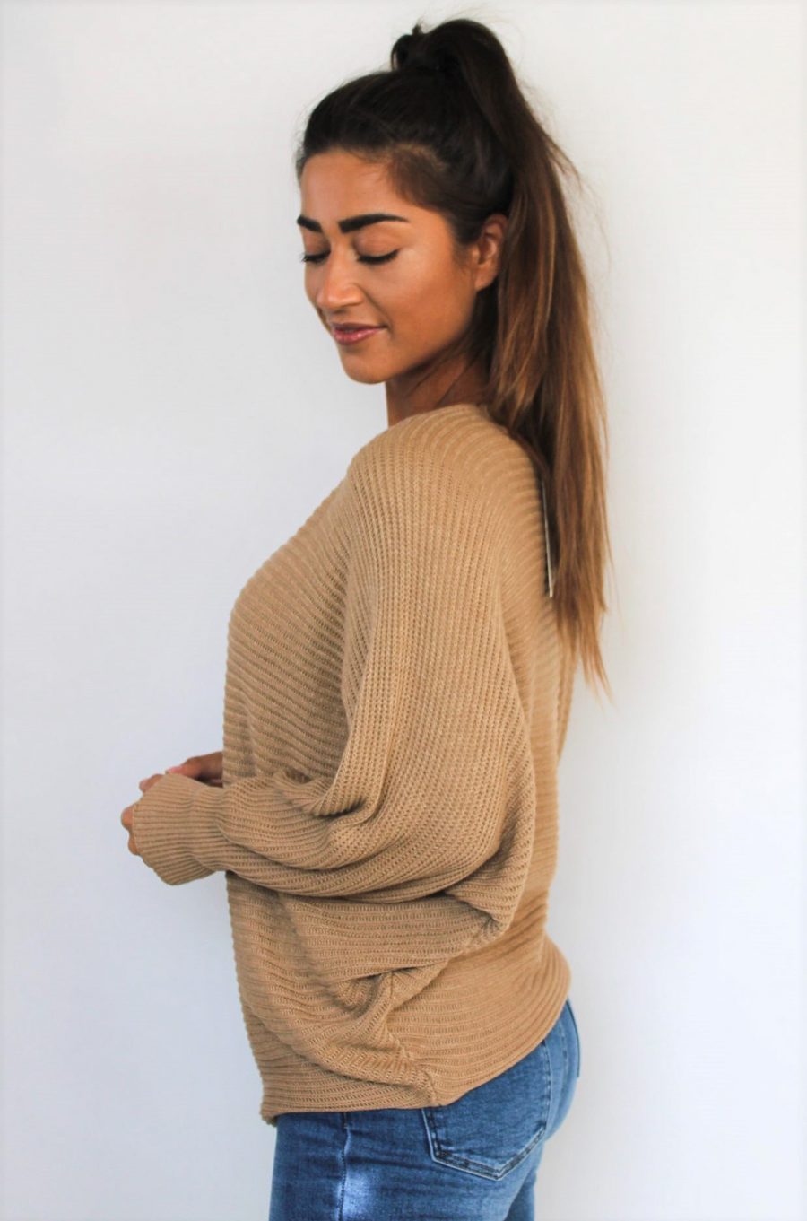 Ambika top beige zijkant