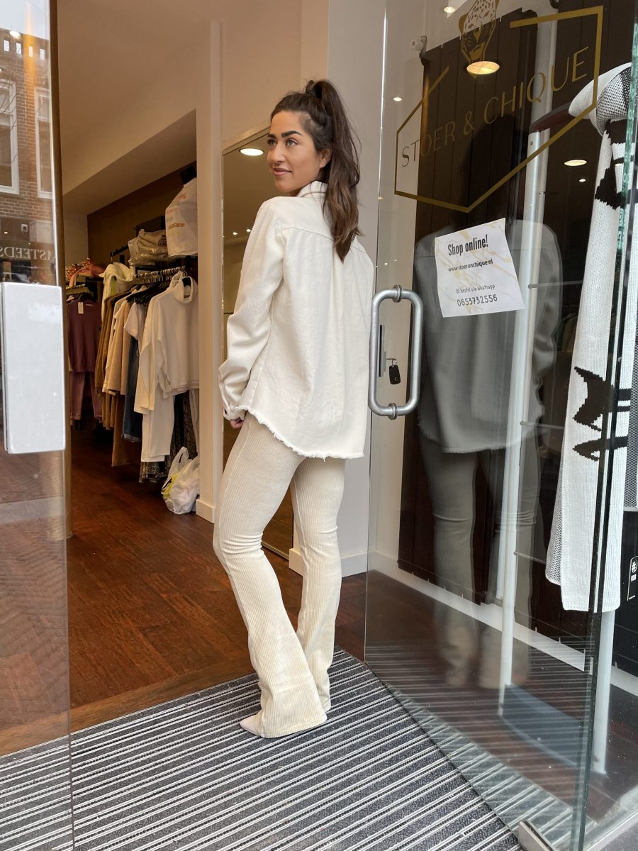 Ambika flair velvet off white achterkant