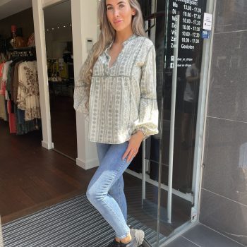 Ambika blouse taupe zijkant