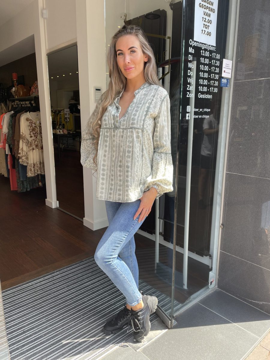 Ambika blouse taupe zijkant